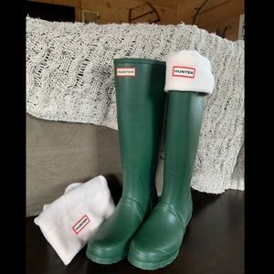 Hunter Rain Boots Tall Green